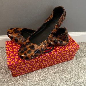 Tory Burch Leopard Patent Flats